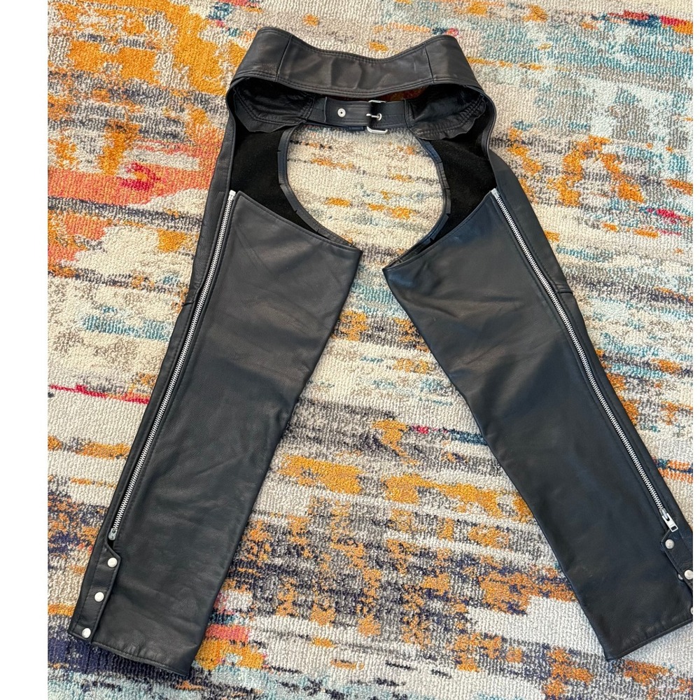 Leather Creations Motorcycle Chaps Black Biker USA‎ Made Womens